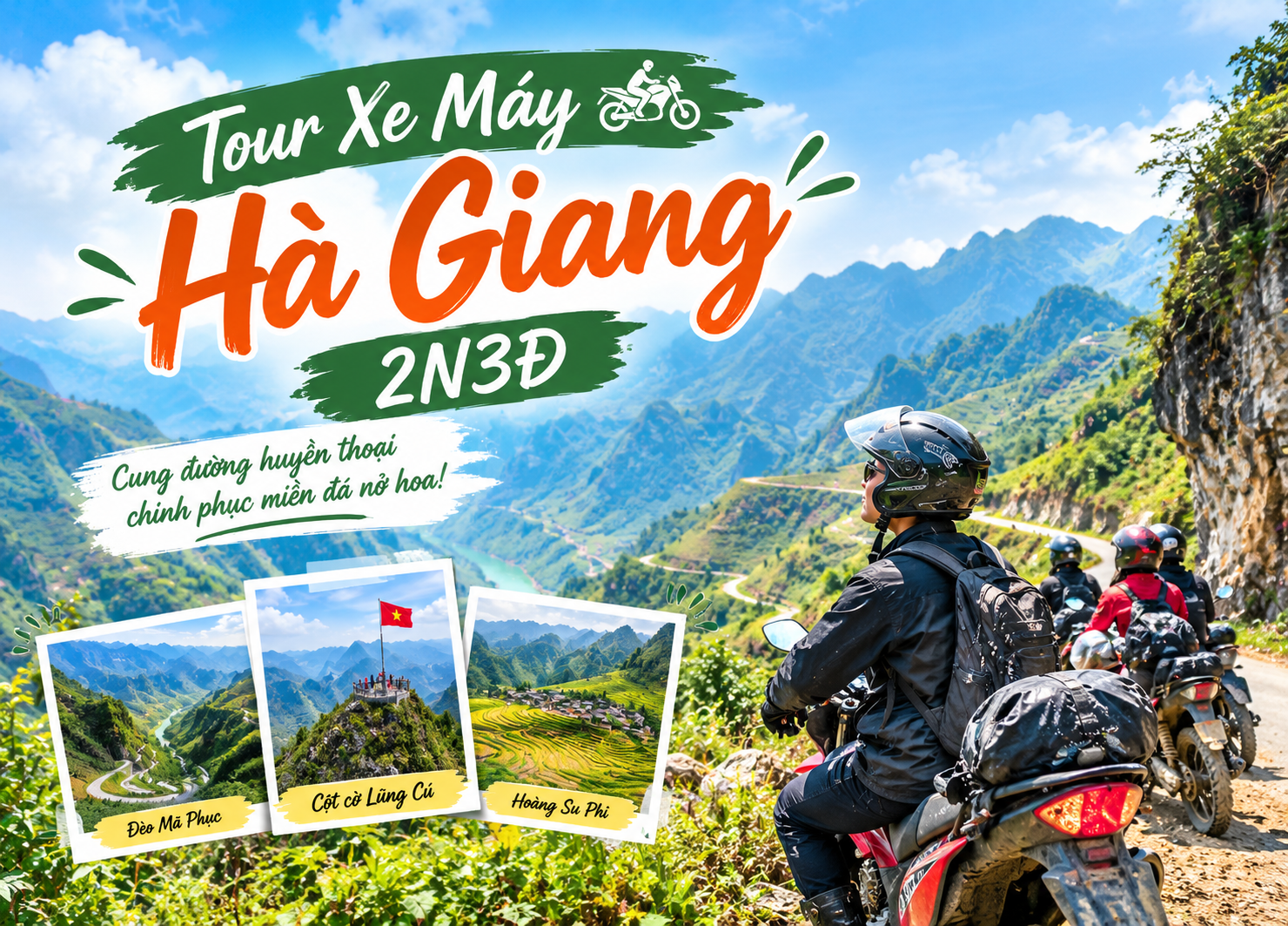 Tour Xe Máy Hà Giang 2N3Đ - Khởi hành hàng ngày Tour Xe Máy Hà Giang 2N3Đ - Khởi hành hàng ngày